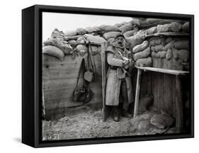 Soldier in a Shelter, Nieuwpoort, 1915-Jacques Moreau-Framed Stretched Canvas