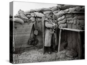 Soldier in a Shelter, Nieuwpoort, 1915-Jacques Moreau-Stretched Canvas