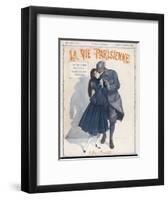 Soldier Kisses Girl 1915-null-Framed Art Print