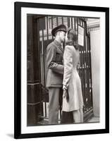 Soldier Kissing His Girlfriend Goodbye in Pennsylvania Station Before Returning to Duty-Alfred Eisenstaedt-Framed Photographic Print