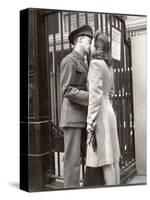 Soldier Kissing His Girlfriend Goodbye in Pennsylvania Station Before Returning to Duty-Alfred Eisenstaedt-Stretched Canvas