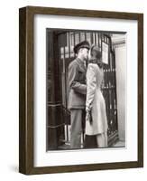Soldier Kissing His Girlfriend Goodbye in Pennsylvania Station Before Returning to Duty-Alfred Eisenstaedt-Framed Photographic Print
