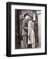 Soldier Kissing His Girlfriend Goodbye in Pennsylvania Station Before Returning to Duty-Alfred Eisenstaedt-Framed Photographic Print