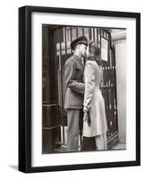 Soldier Kissing His Girlfriend Goodbye in Pennsylvania Station Before Returning to Duty-Alfred Eisenstaedt-Framed Photographic Print