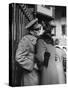 Soldier Kissing His Girlfriend While Saying Goodbye in Pennsylvania Station-Alfred Eisenstaedt-Stretched Canvas