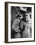 Soldier Kissing His Girlfriend While Saying Goodbye in Pennsylvania Station-Alfred Eisenstaedt-Framed Photographic Print