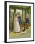 Soldier Making Advances to Maid in Park-null-Framed Giclee Print