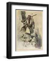 Soldier of Montenegro (Balkans) Fighting the Austrians During World War One-Hoffmann Von Vestenhof-Framed Art Print