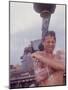 Soldier of the 11th Armored Regiment in Vietnam Taking a Shower-Co Rentmeester-Mounted Photographic Print