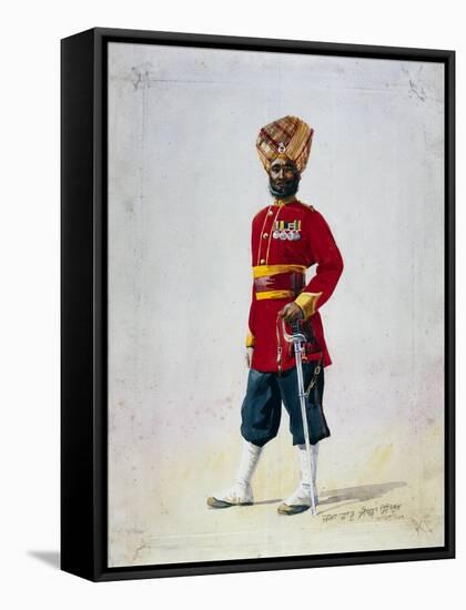 Soldier of the 35th Sikhs, Subadar, Illustration for 'Armies of India' by Major G.F. MacMunn,…-Alfred Crowdy Lovett-Framed Stretched Canvas