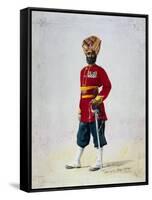 Soldier of the 35th Sikhs, Subadar, Illustration for 'Armies of India' by Major G.F. MacMunn,…-Alfred Crowdy Lovett-Framed Stretched Canvas