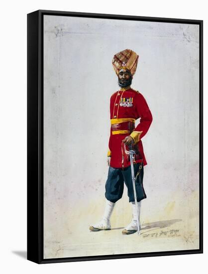 Soldier of the 35th Sikhs, Subadar, Illustration for 'Armies of India' by Major G.F. MacMunn,…-Alfred Crowdy Lovett-Framed Stretched Canvas