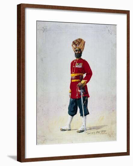 Soldier of the 35th Sikhs, Subadar, Illustration for 'Armies of India' by Major G.F. MacMunn,…-Alfred Crowdy Lovett-Framed Giclee Print