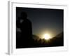 Soldier of the Afghan National Army Drinks Tea at Sunset in Kabul, Afghanistan-null-Framed Photographic Print