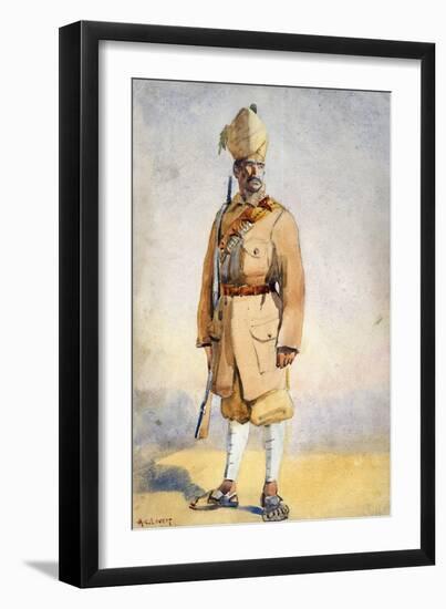 Soldier of the Khyber Rifles, Illustration for 'Armies of India' by Major G.F. MacMunn, Published…-Alfred Crowdy Lovett-Framed Giclee Print