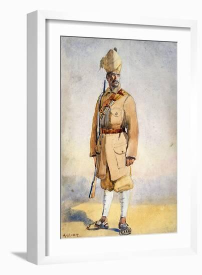 Soldier of the Khyber Rifles, Illustration for 'Armies of India' by Major G.F. MacMunn, Published…-Alfred Crowdy Lovett-Framed Giclee Print