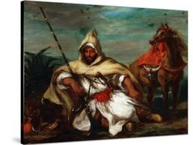 Soldier of the Moroccan Imperial Guard, 1845-Eugene Delacroix-Stretched Canvas