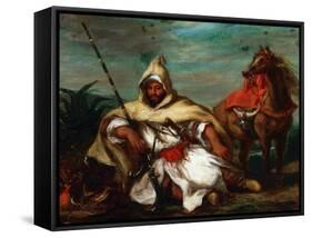 Soldier of the Moroccan Imperial Guard, 1845-Eugene Delacroix-Framed Stretched Canvas
