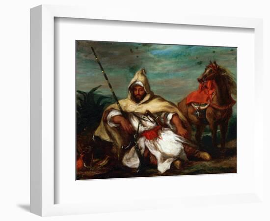 Soldier of the Moroccan Imperial Guard, 1845-Eugene Delacroix-Framed Giclee Print