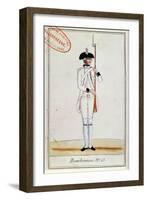 Soldier of the Regiment de Bourbonnois, c.1780-null-Framed Giclee Print