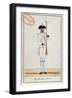 Soldier of the Regiment de Bourbonnois, c.1780-null-Framed Giclee Print
