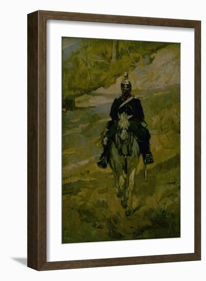 Soldier on Horseback-Giovanni Fattori-Framed Art Print