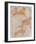 Soldier Running to the Right and Two Mounted Horsemen Their Arms Outstretched-Raphael-Framed Giclee Print