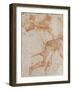 Soldier Running to the Right and Two Mounted Horsemen Their Arms Outstretched-Raphael-Framed Giclee Print