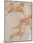 Soldier Running to the Right and Two Mounted Horsemen Their Arms Outstretched-Raphael-Mounted Giclee Print