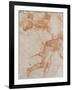 Soldier Running to the Right and Two Mounted Horsemen Their Arms Outstretched-Raphael-Framed Giclee Print