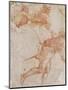 Soldier Running to the Right and Two Mounted Horsemen Their Arms Outstretched-Raphael-Mounted Giclee Print