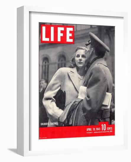 Soldier's Farewell, April 19, 1943-Alfred Eisenstaedt-Framed Photographic Print