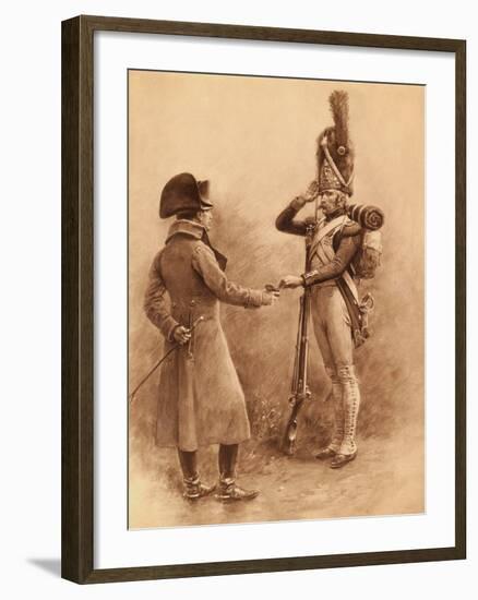 Soldier Saluting Napoleon-null-Framed Photographic Print