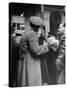Soldier Saying Farewell to His Lady Friend at Penn Station-Alfred Eisenstaedt-Stretched Canvas