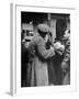 Soldier Saying Farewell to His Lady Friend at Penn Station-Alfred Eisenstaedt-Framed Photographic Print