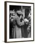 Soldier Saying Farewell to His Lady Friend at Penn Station-Alfred Eisenstaedt-Framed Photographic Print