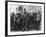 Soldier Standing Guard of Japanese American Citizens Awaiting Transport to Relocation Camps-Dorothea Lange-Framed Photographic Print