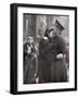 Soldier Tenderly Kissing His Girlfriend's Forehead as She Embraces Him While Saying Goodbye-Alfred Eisenstaedt-Framed Photographic Print