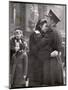Soldier Tenderly Kissing His Girlfriend's Forehead as She Embraces Him While Saying Goodbye-Alfred Eisenstaedt-Mounted Photographic Print