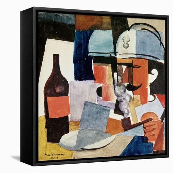 Soldier with Pipe and Bottle-Roger de La Fresnaye-Framed Stretched Canvas