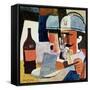 Soldier with Pipe and Bottle-Roger de La Fresnaye-Framed Stretched Canvas