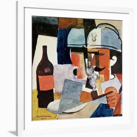 Soldier with Pipe and Bottle-Roger de La Fresnaye-Framed Giclee Print