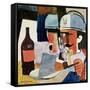Soldier with Pipe and Bottle-Roger de La Fresnaye-Framed Stretched Canvas