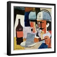 Soldier with Pipe and Bottle-Roger de La Fresnaye-Framed Giclee Print