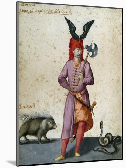 Soldier with Porcupine-Jacopo Ligozzi-Mounted Giclee Print