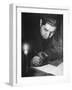 Soldier Writing in a Diary-George Strock-Framed Photographic Print