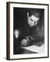 Soldier Writing in a Diary-George Strock-Framed Photographic Print