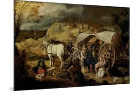 Soldiers Ambush a Cart and Passengers, Between 1600-1647-Sebastian Vrancx-Mounted Giclee Print