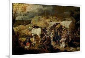 Soldiers Ambush a Cart and Passengers, Between 1600-1647-Sebastian Vrancx-Framed Giclee Print