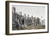 Soldiers and artillery of the 15th century besieging a walled town, 19th century-Unknown-Framed Giclee Print